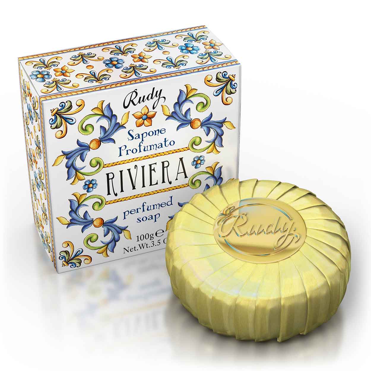 Rudy Profumi Fast Såpestykke 100g Riviera – Frisk Naturlig Såpe